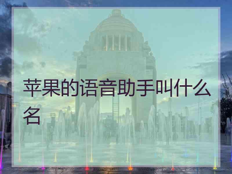 苹果的语音助手叫什么名