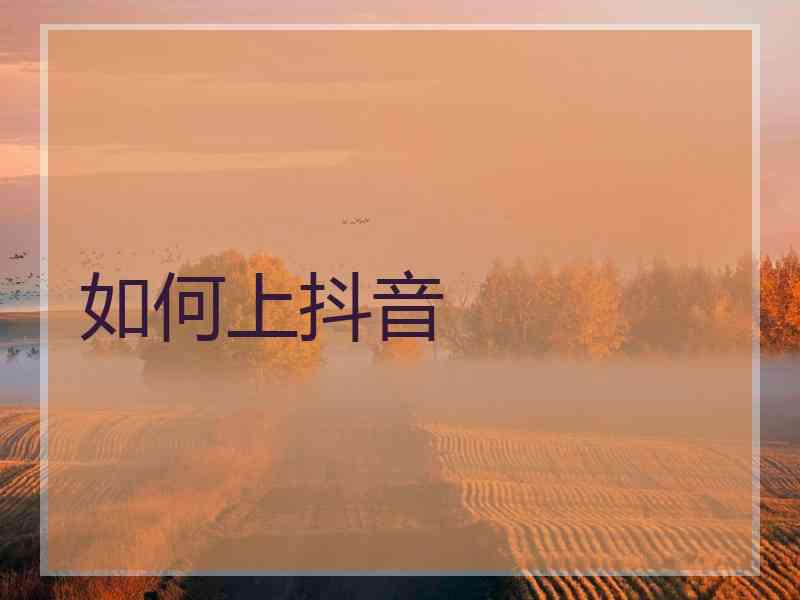 如何上抖音