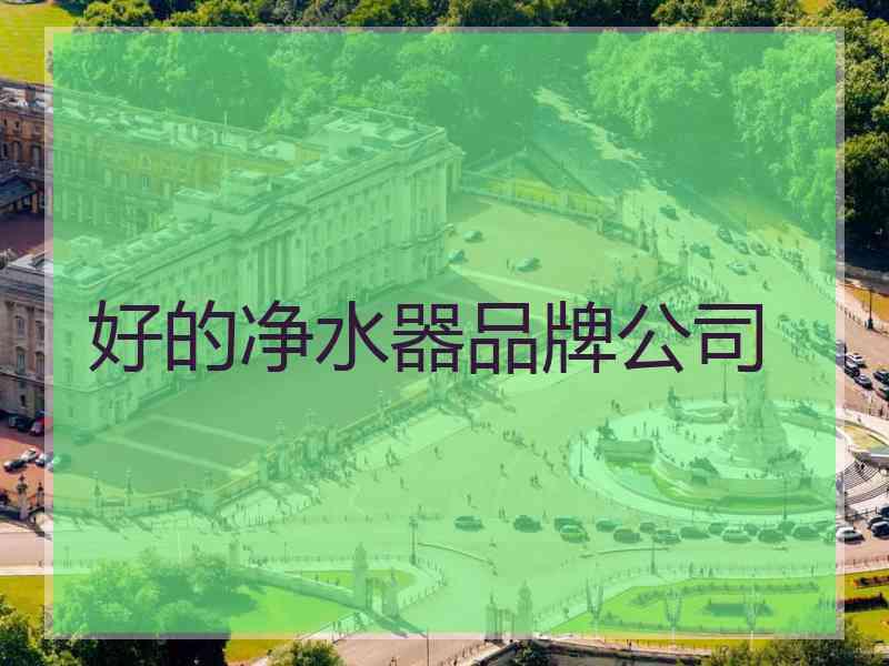 好的净水器品牌公司