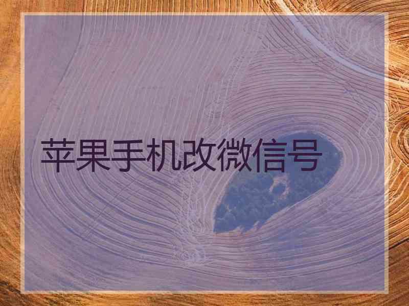 苹果手机改微信号