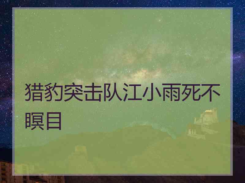 猎豹突击队江小雨死不瞑目