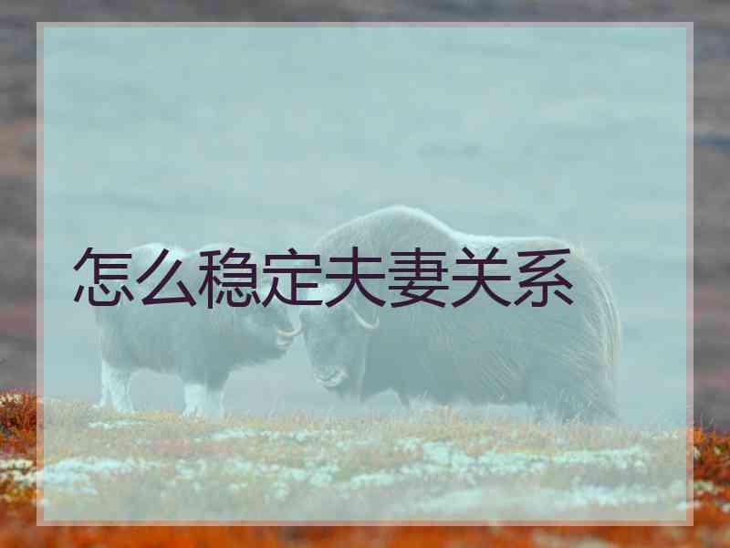 怎么稳定夫妻关系