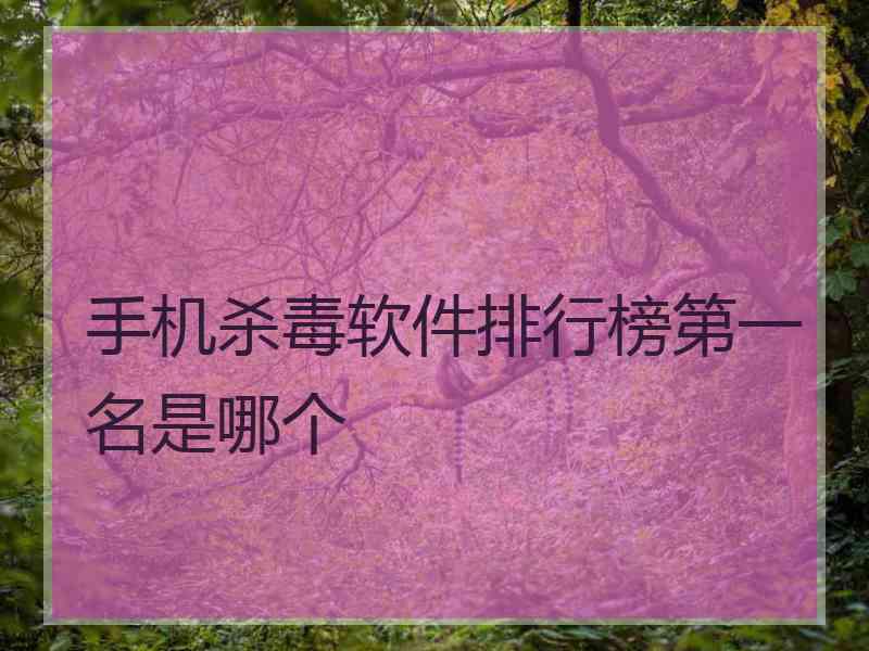 手机杀毒软件排行榜第一名是哪个