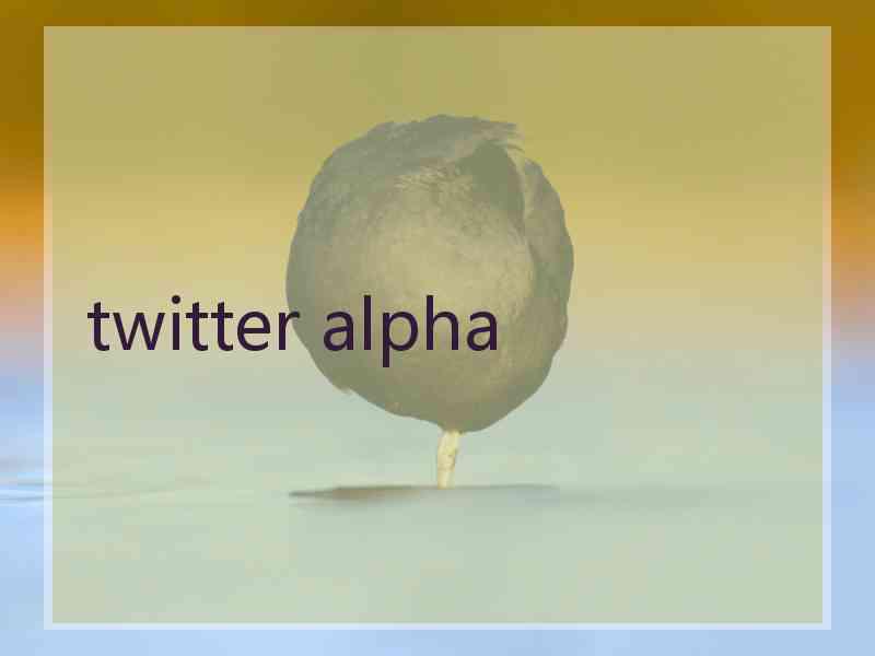 twitter alpha