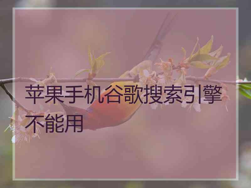 苹果手机谷歌搜索引擎不能用