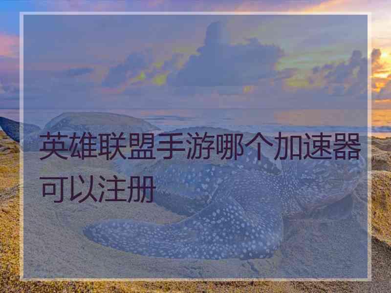 英雄联盟手游哪个加速器可以注册