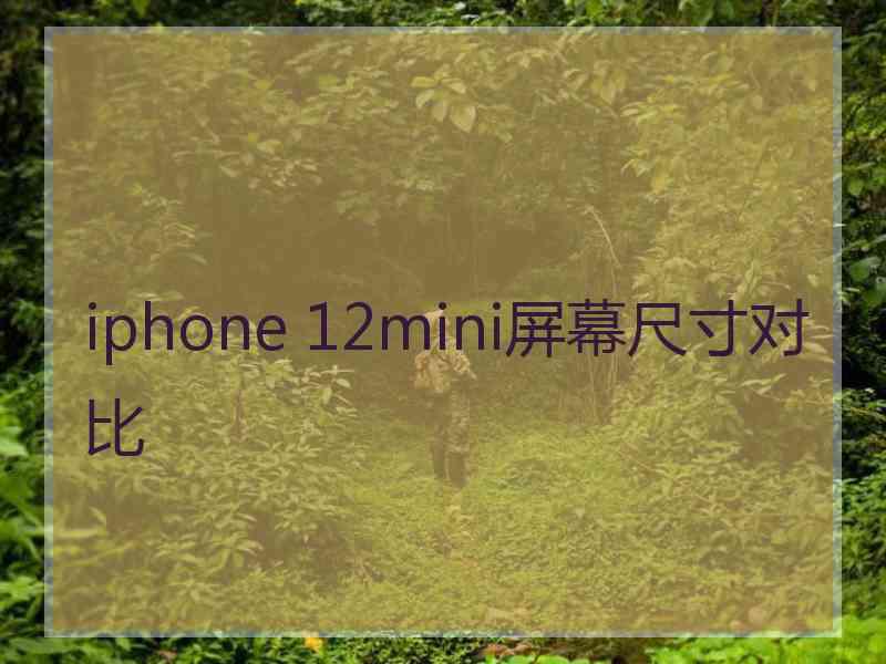 iphone 12mini屏幕尺寸对比