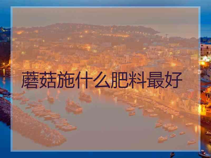 蘑菇施什么肥料最好