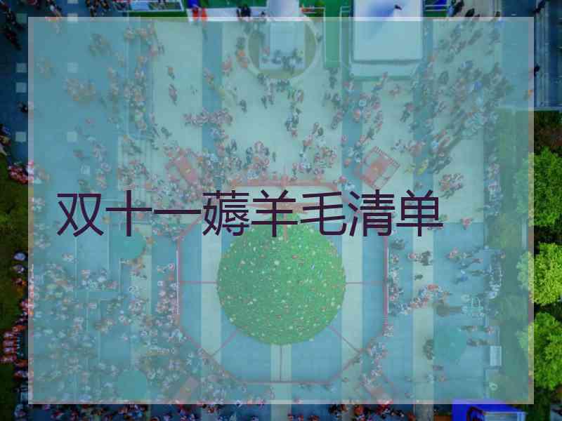 双十一薅羊毛清单