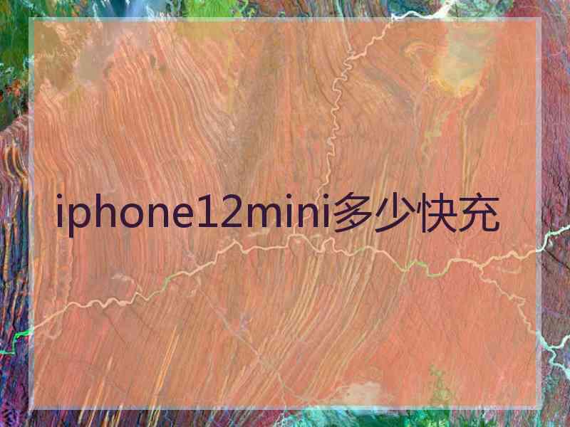 iphone12mini多少快充