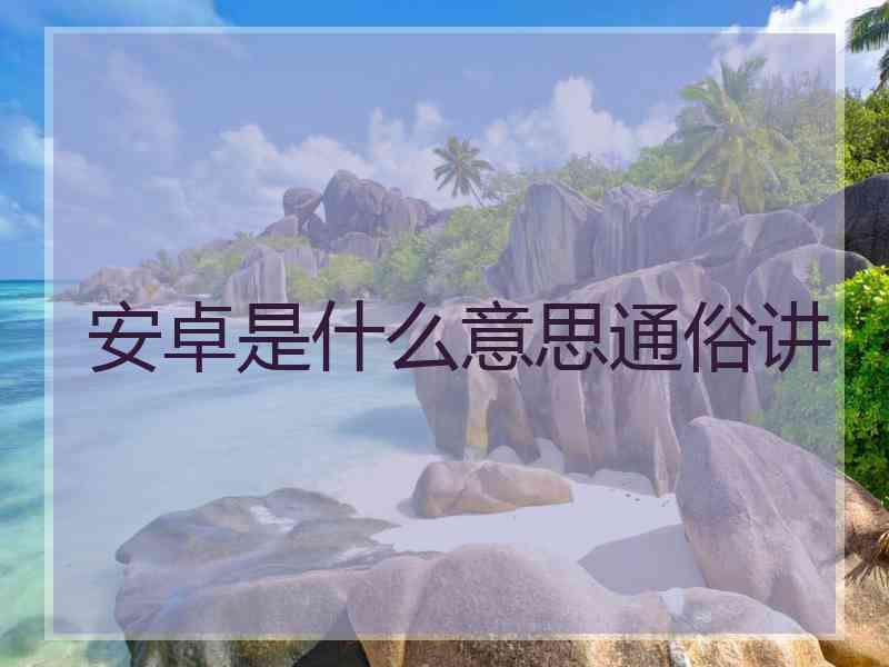 安卓是什么意思通俗讲