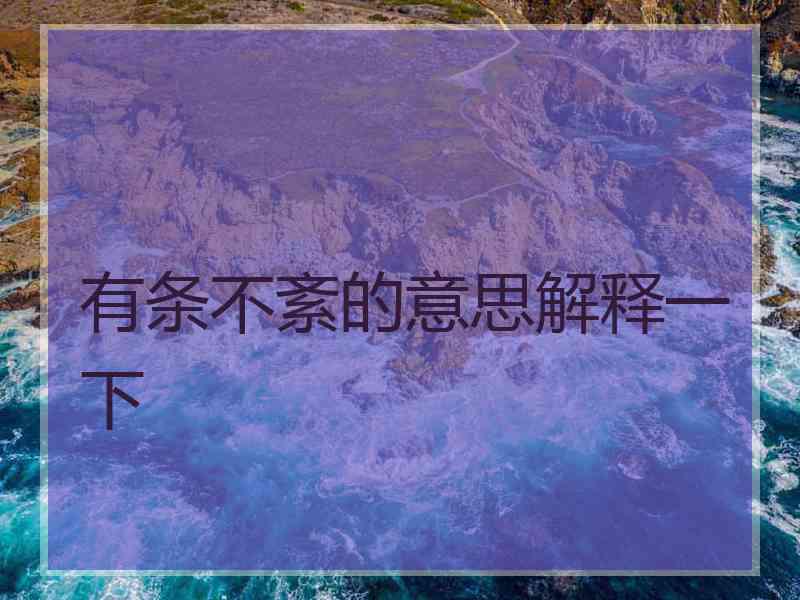 有条不紊的意思解释一下