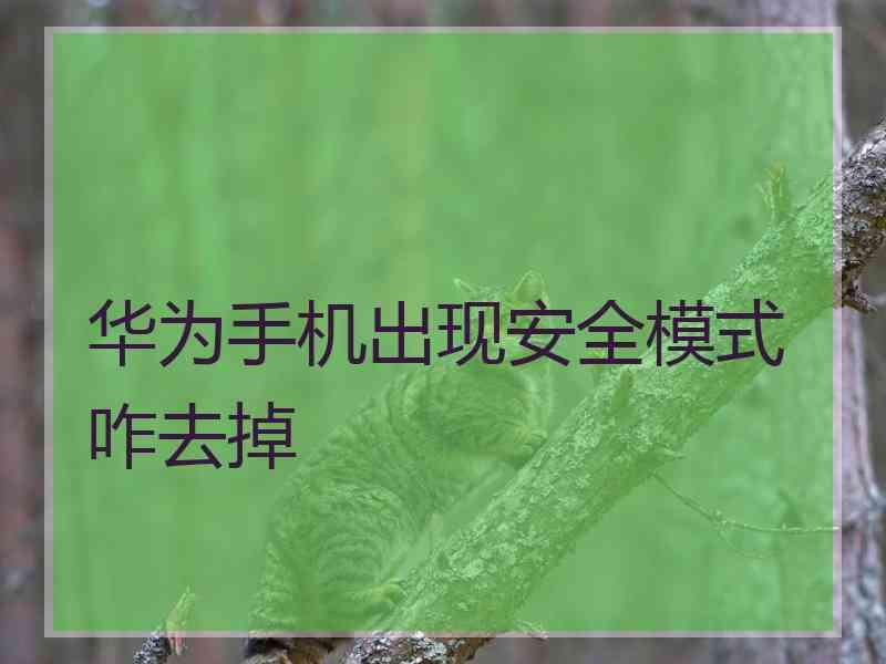 华为手机出现安全模式咋去掉