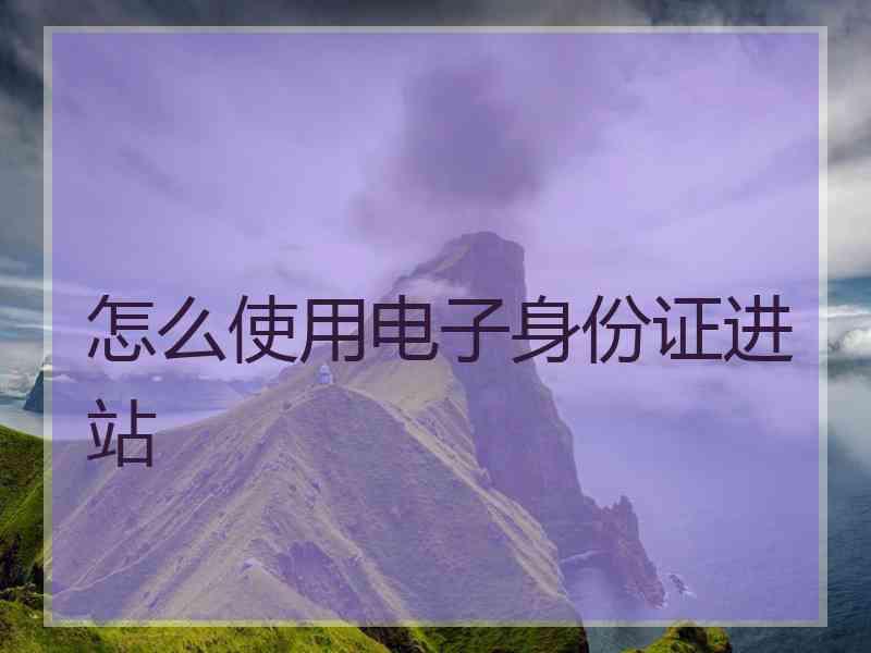 怎么使用电子身份证进站
