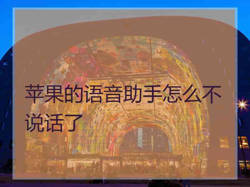 苹果的语音助手怎么不说话了