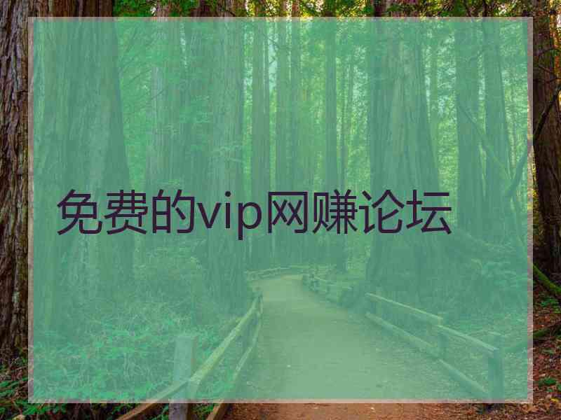 免费的vip网赚论坛
