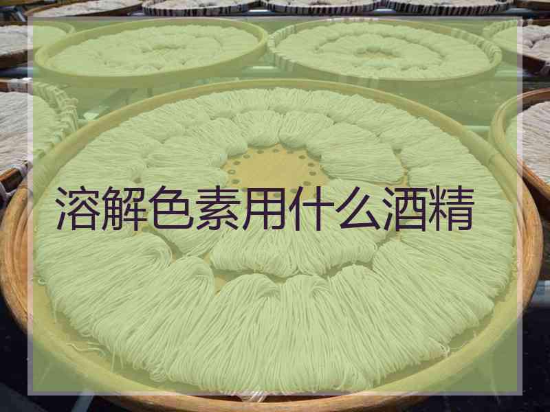 溶解色素用什么酒精