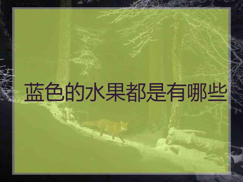 蓝色的水果都是有哪些