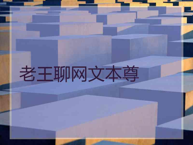 老王聊网文本尊