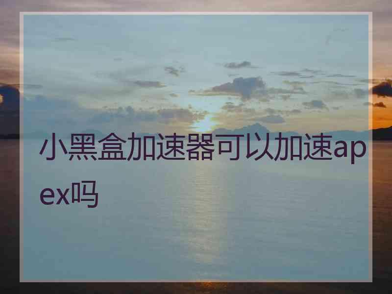 小黑盒加速器可以加速apex吗