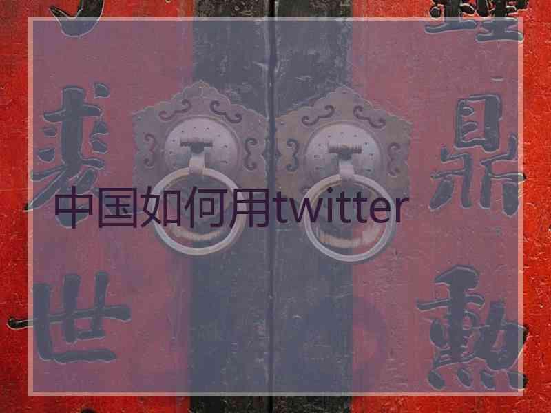 中国如何用twitter