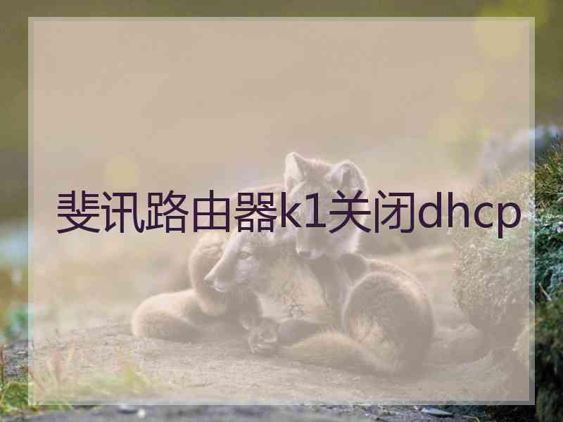 斐讯路由器k1关闭dhcp