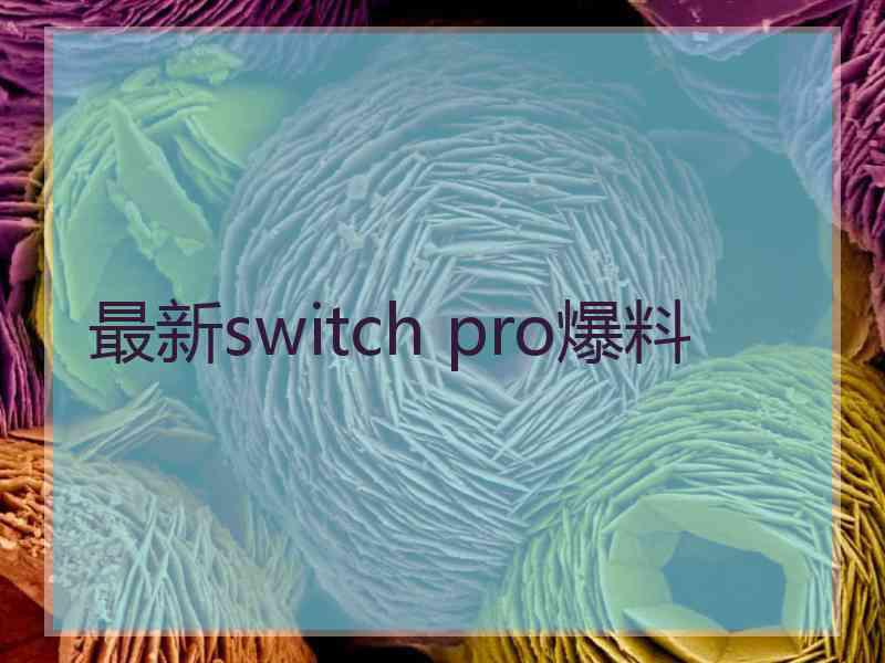 最新switch pro爆料