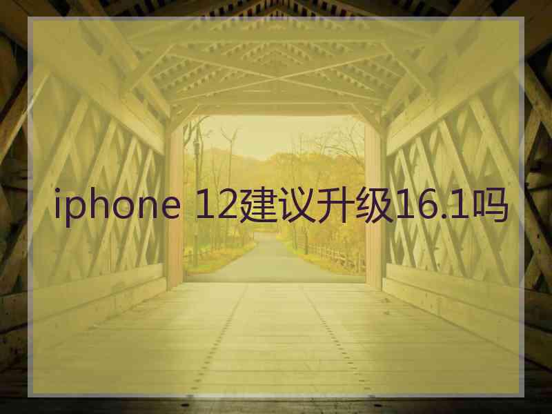iphone 12建议升级16.1吗