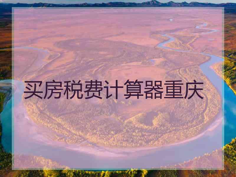 买房税费计算器重庆