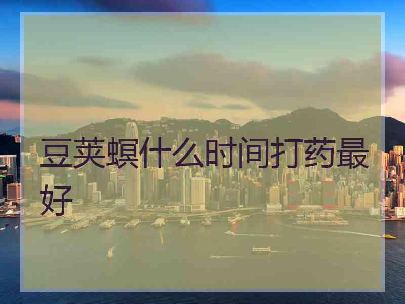 豆荚螟什么时间打药最好