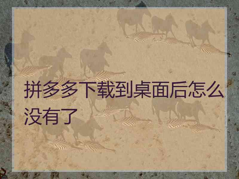 拼多多下载到桌面后怎么没有了