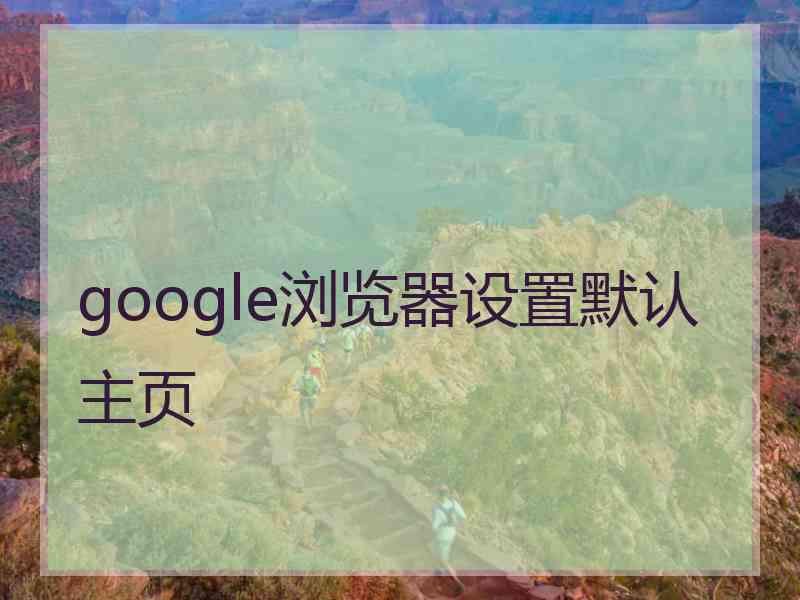 google浏览器设置默认主页