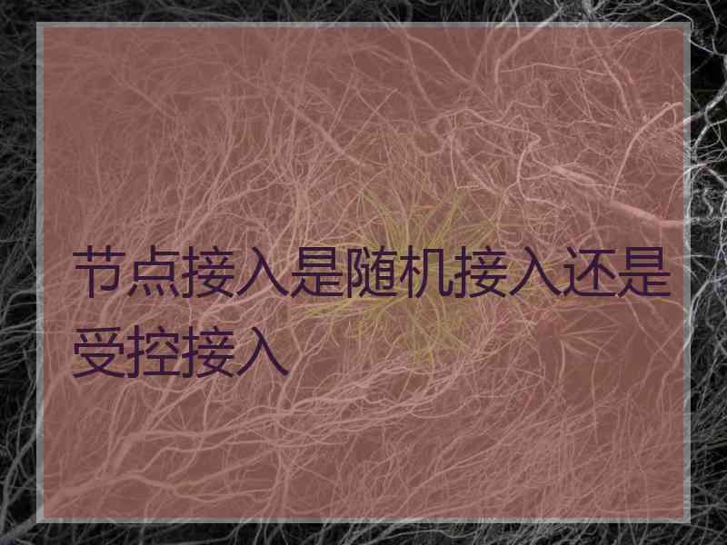 节点接入是随机接入还是受控接入