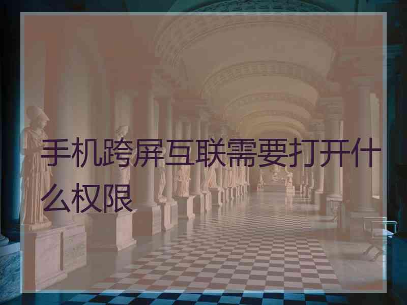 手机跨屏互联需要打开什么权限