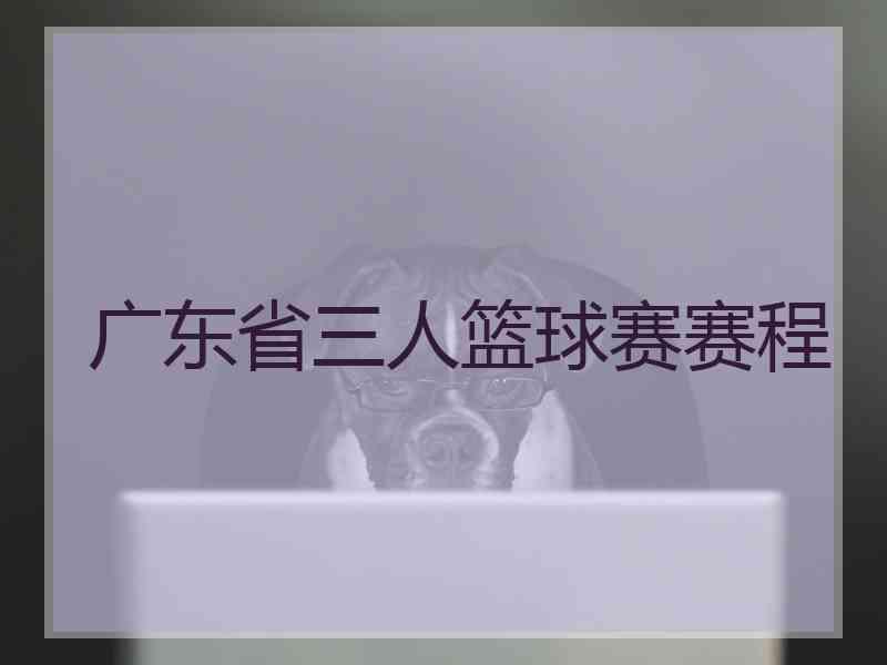 广东省三人篮球赛赛程