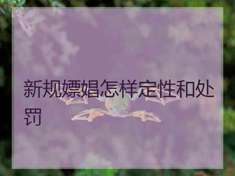 新规嫖娼怎样定性和处罚