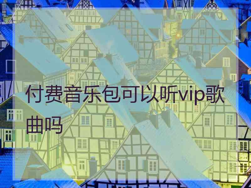 付费音乐包可以听vip歌曲吗