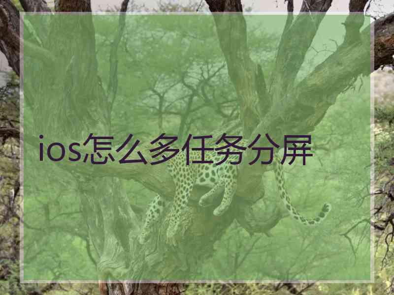 ios怎么多任务分屏