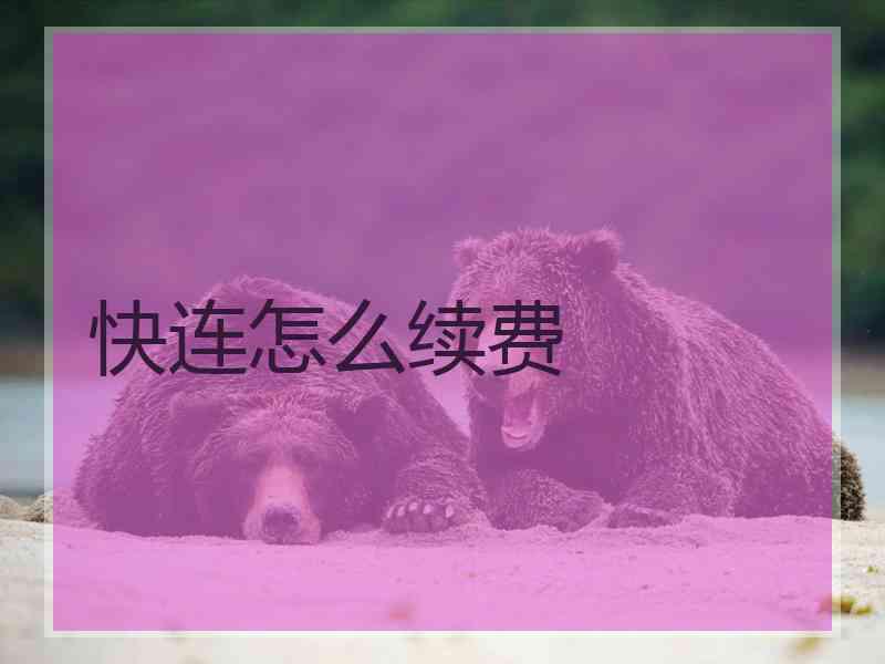 快连怎么续费
