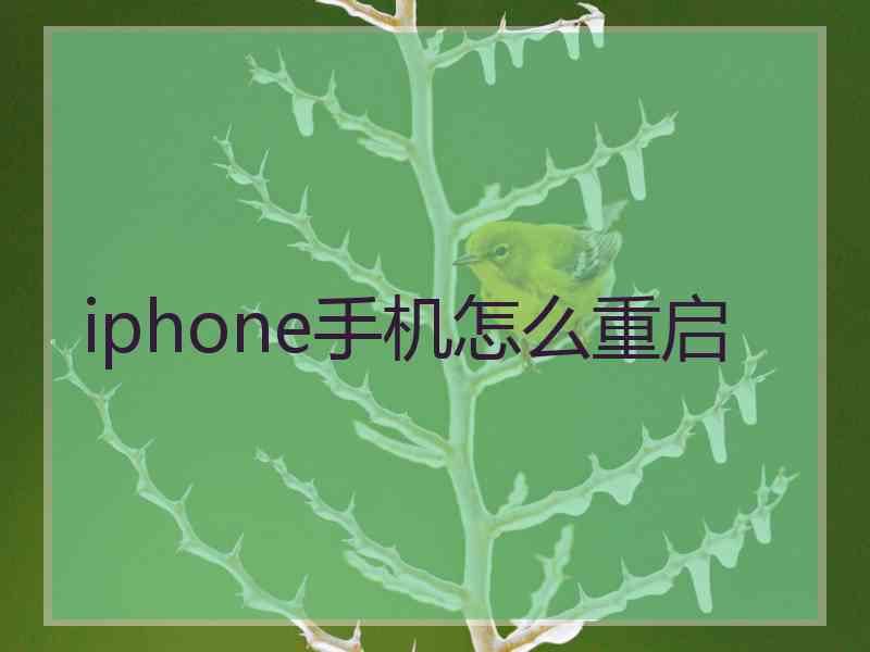 iphone手机怎么重启