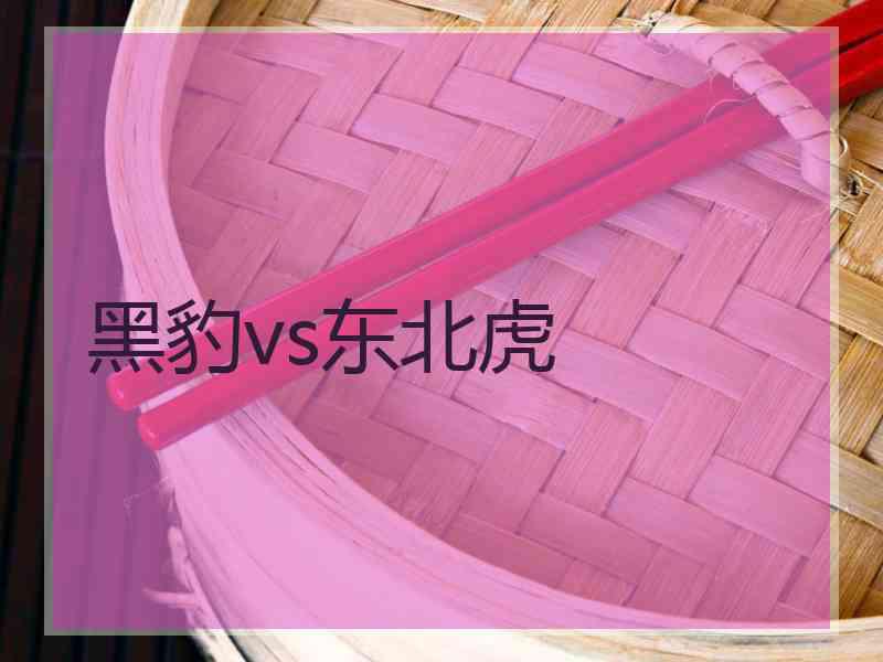 黑豹vs东北虎