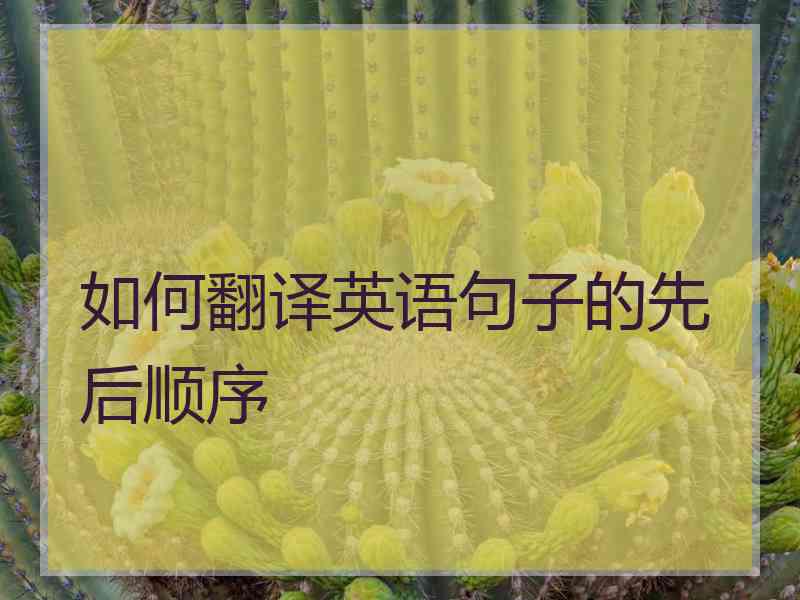 如何翻译英语句子的先后顺序