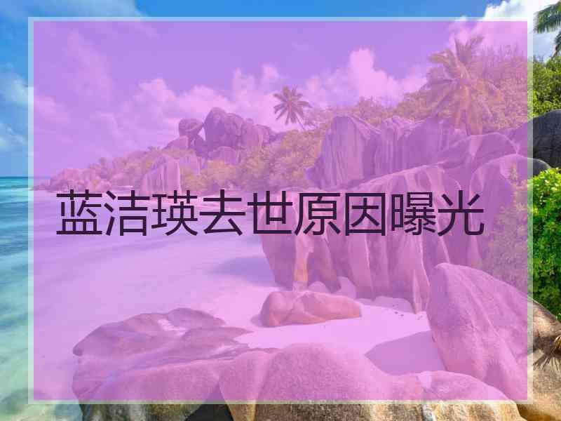 蓝洁瑛去世原因曝光