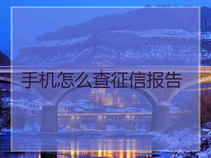 手机怎么查征信报告