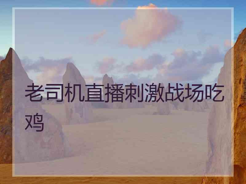 老司机直播刺激战场吃鸡