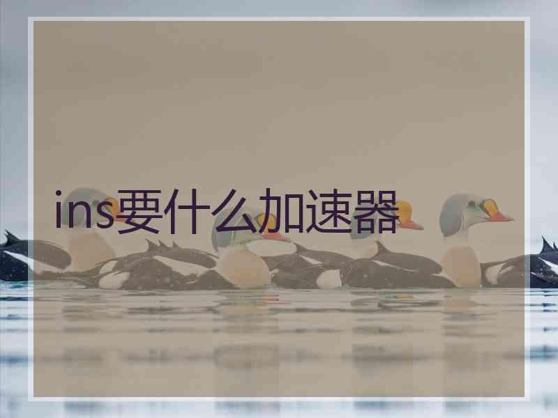 ins要什么加速器