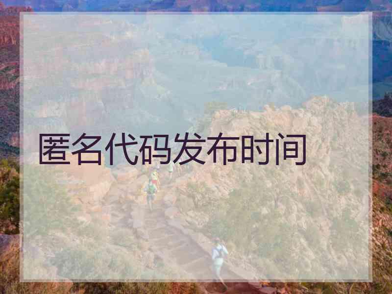 匿名代码发布时间