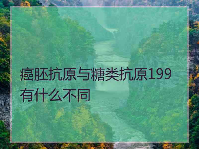 癌胚抗原与糖类抗原199有什么不同