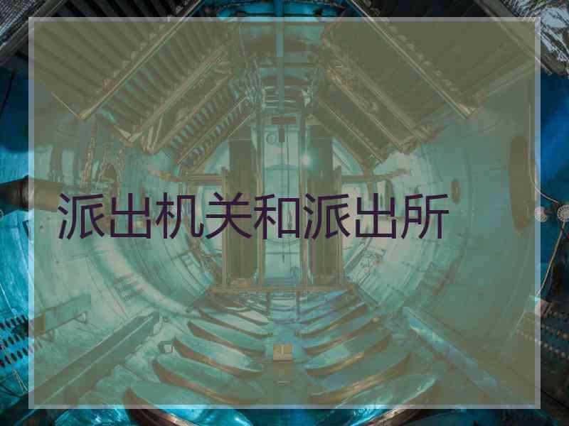 派出机关和派出所