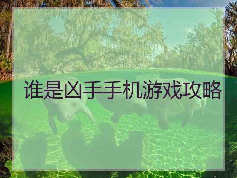 谁是凶手手机游戏攻略